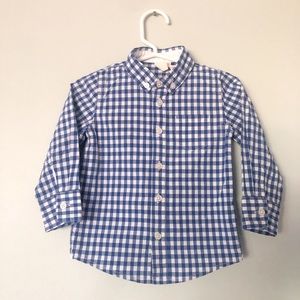 Blue Checkered Button Down Never worn Size 12-18